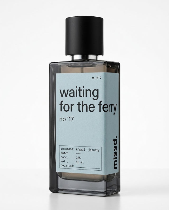 no '17 waiting for the ferry — 50 ml bottle with its blue label