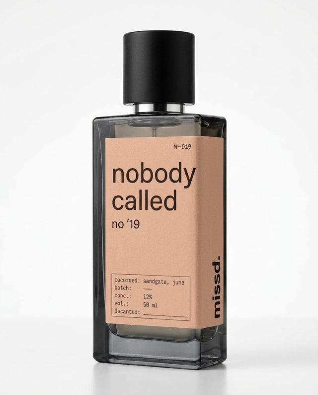 no '19 nobody called — 50 ml bottle with its peach label