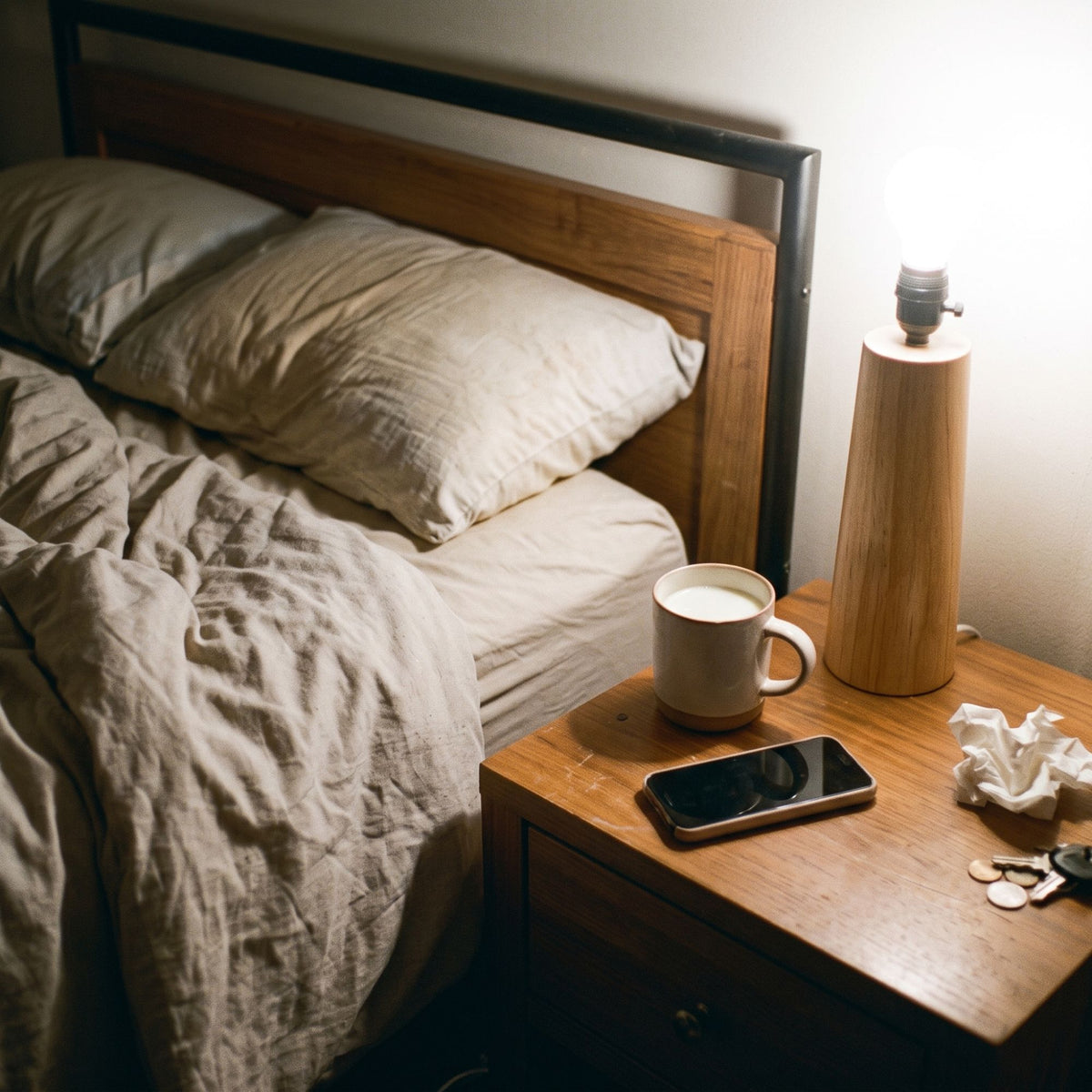 nobody called, lamp-lit bedside, sandgate, june